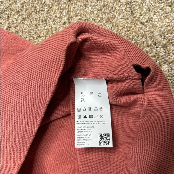 HUGO BOSS Men's Finest Italian Yarn Pink Sweater XL - Picture 8 of 8